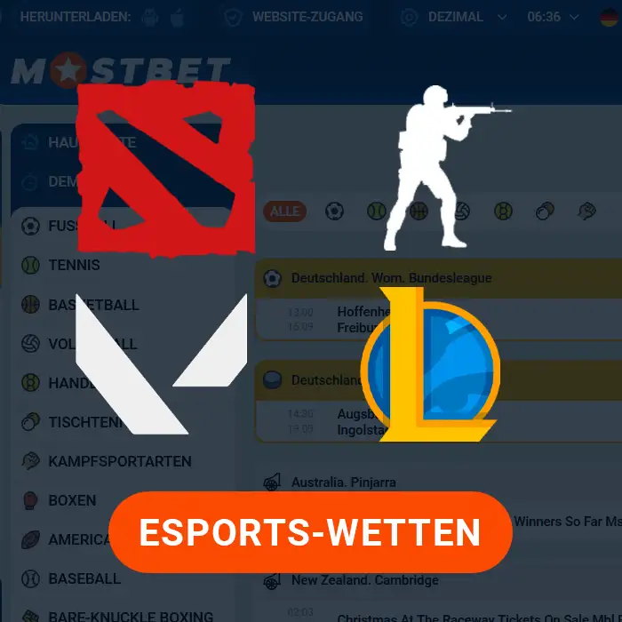 Wetten auf Cyber Sports bei Mostbet Deutschland